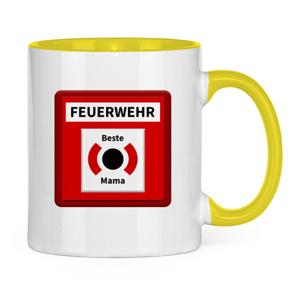 Tasse zweifarbig - Brandmelder Beste Mama