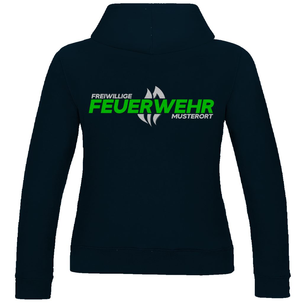 Damen Hoodie - Flamme Freiwillige Feuerwehr Grün [Personalisierbar]