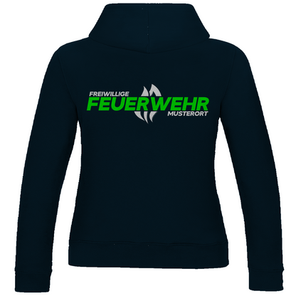 Damen Hoodie - Flamme Freiwillige Feuerwehr Grün [Personalisierbar]