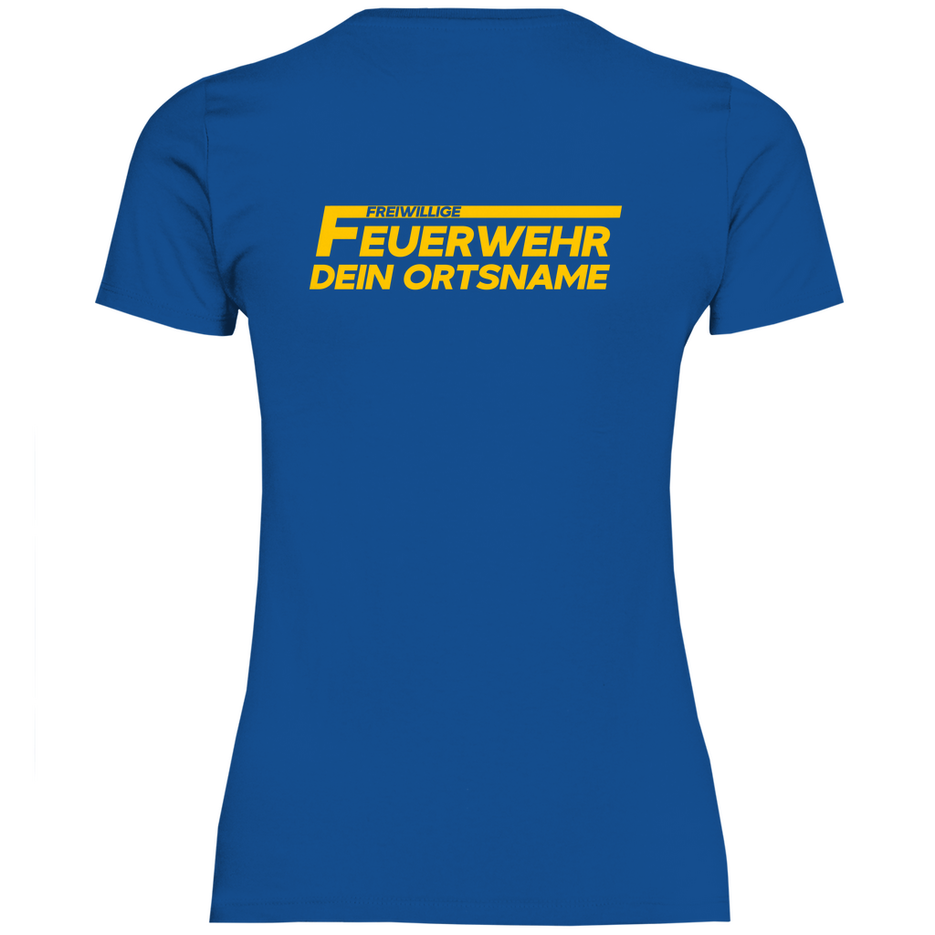 Damen T-Shirt - Freiwillige Feuerwehr Gelb (Personalisierbar)