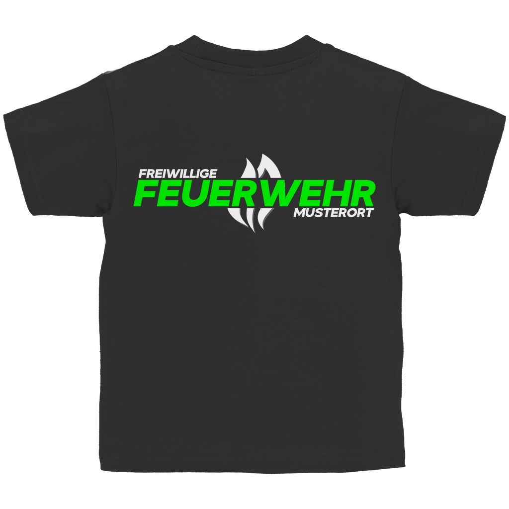 Kinder T-Shirt - Flamme Freiwillige Feuerwehr Grün [Personalisierbar]