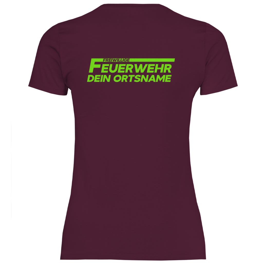 Damen T-Shirt - Freiwillige Feuerwehr Grün [Personalisierbar]