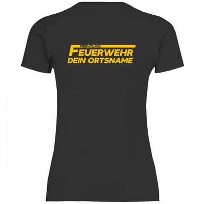 Damen T-Shirt - Freiwillige Feuerwehr Gelb (Personalisierbar)