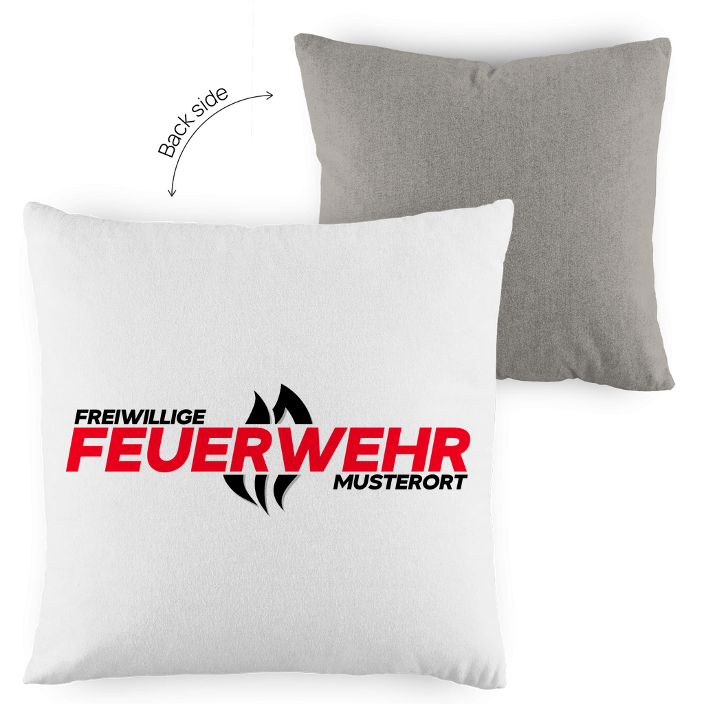 Kopfkissen zweifarbig - Flamme Freiwillige Feuerwehr Rot [Personalisierbar]