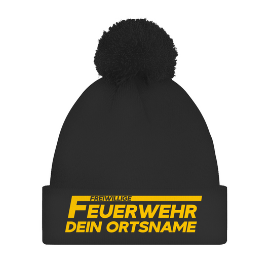Bommelmütze - Freiwillige Feuerwehr Gelb [Personalisierbar]