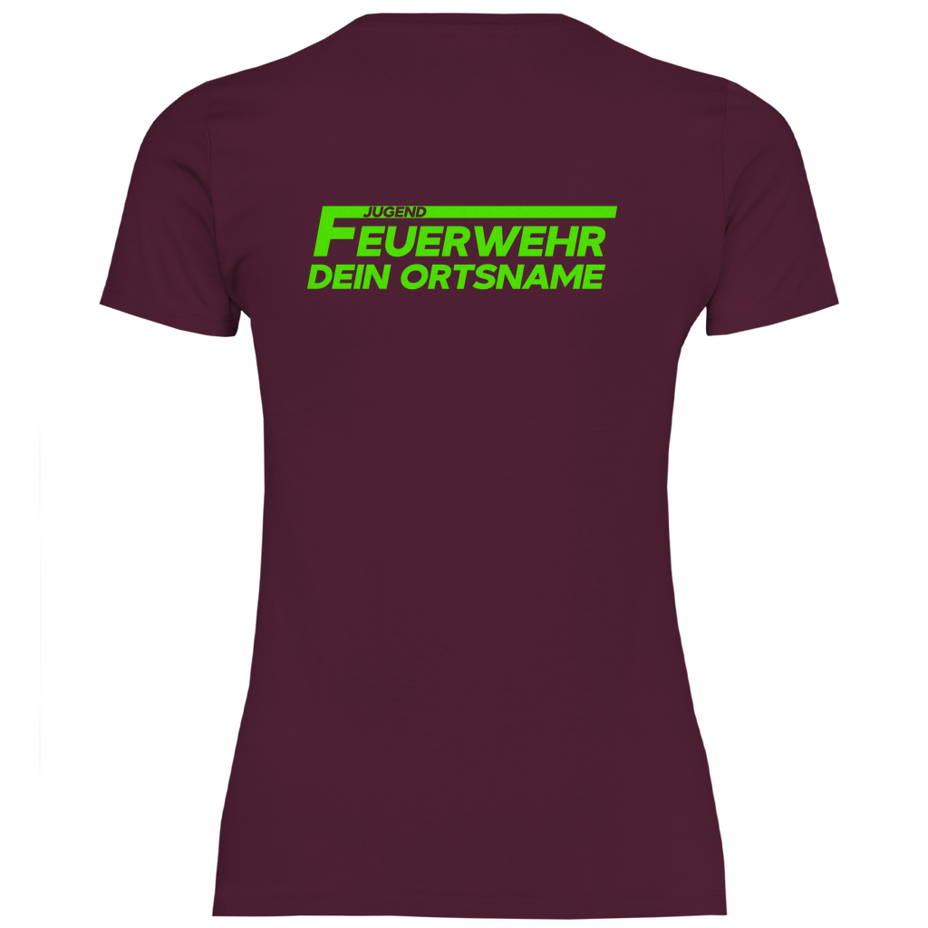 Damen T-Shirt - Jugendfeuerwehr Grün [Personalisierbar]