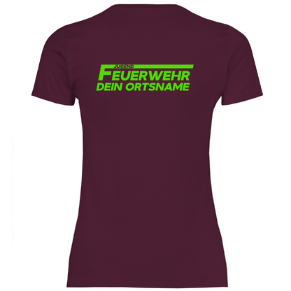 Damen T-Shirt - Jugendfeuerwehr Grün [Personalisierbar]