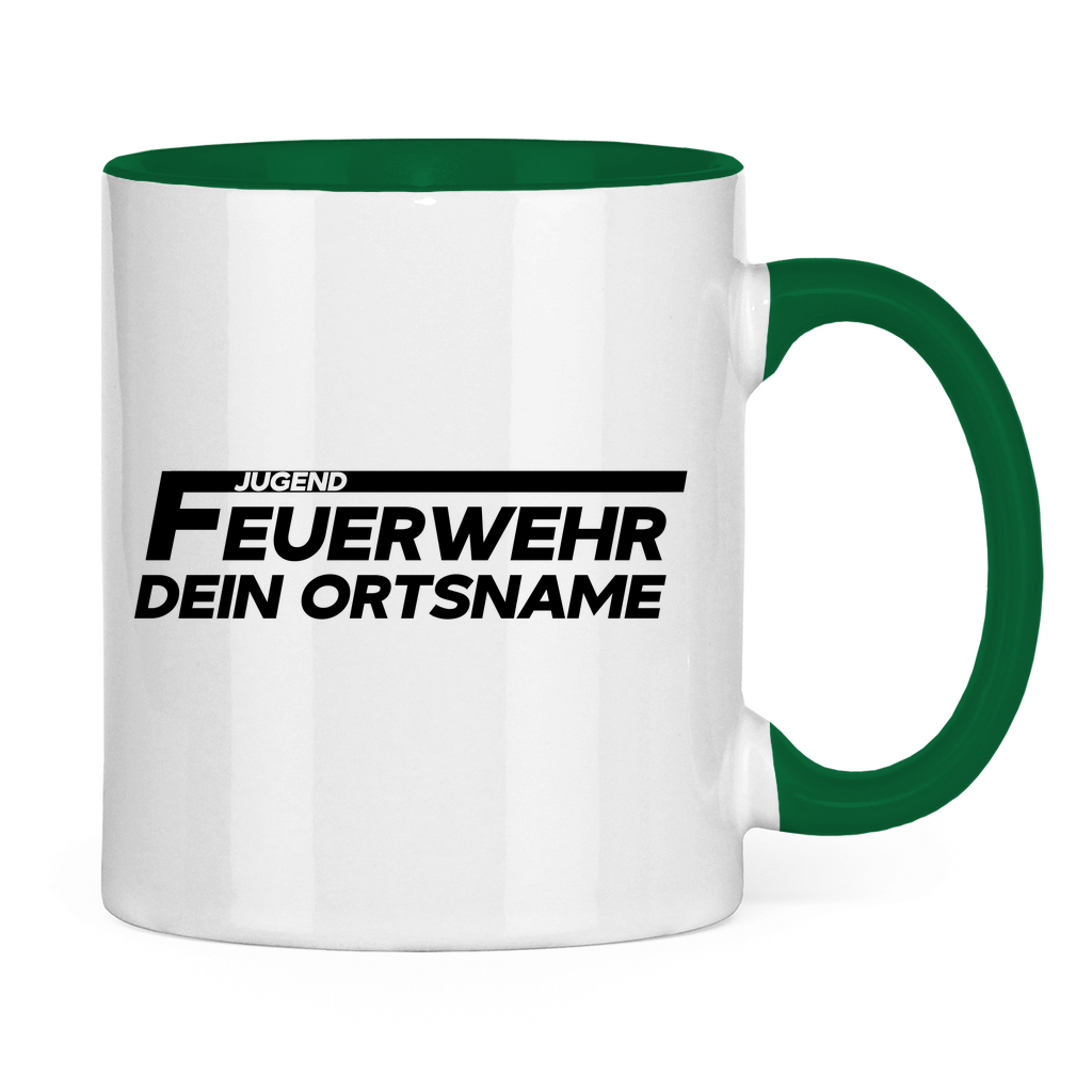 Tasse zweifarbig - Jugendfeuerwehr (Personalisierbar)
