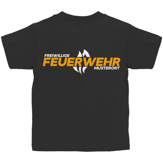 Kinder T-Shirt - Flamme Freiwillige Feuerwehr Gelb [Personalisierbar]