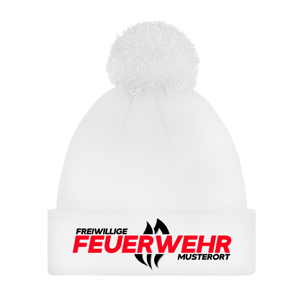 Bommelmütze - Flamme Freiwillige Feuerwehr Rot [Personalisierbar]