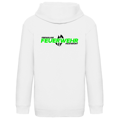 Kinder Hoodie - Flamme Freiwillige Feuerwehr Grün [Personalisierbar]