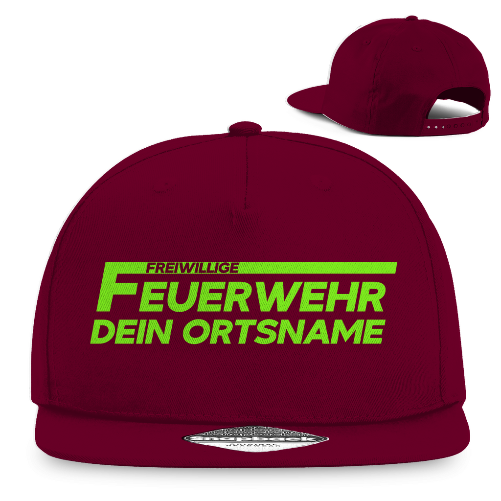 Snapback Rapper Cap - Freiwillige Feuerwehr Grün [Personalisierbar]