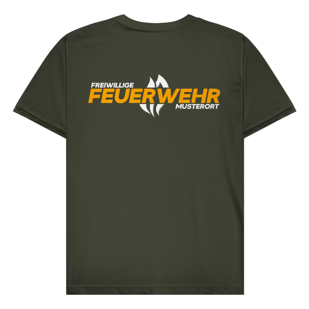Herren T-Shirt - Flamme Freiwillige Feuerwehr Gelb [Personalisierbar]