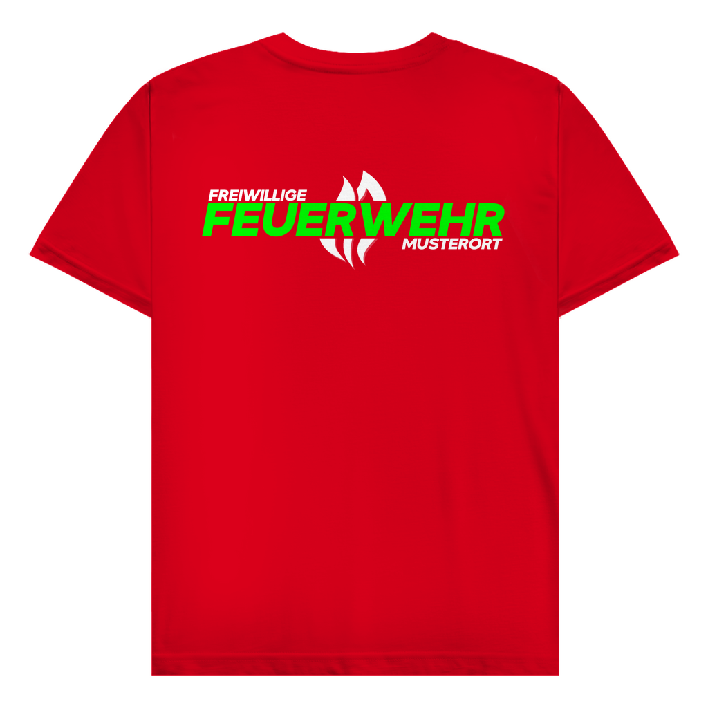 Herren T-Shirt - Flamme Freiwillige Feuerwehr Grün [Personalisierbar]