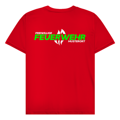 Herren T-Shirt - Flamme Freiwillige Feuerwehr Grün [Personalisierbar]