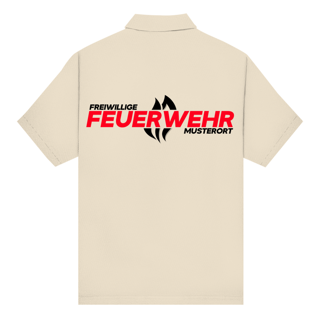 Unisex Poloshirt - Flamme Freiwillige Feuerwehr Rot (Personalisierbar)