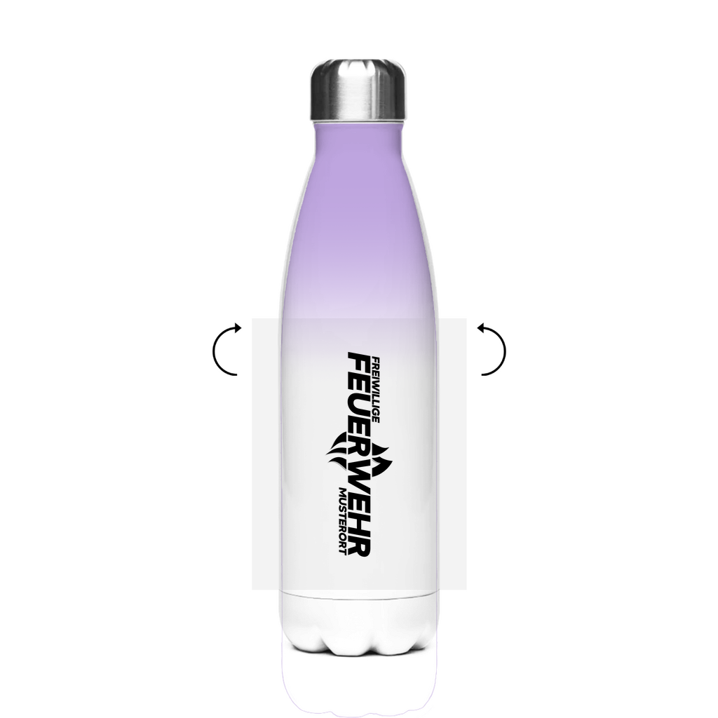 Edelstahl-Thermoflasche - Flamme Freiwillige Feuerwehr Schwarz [Personalisierbar]
