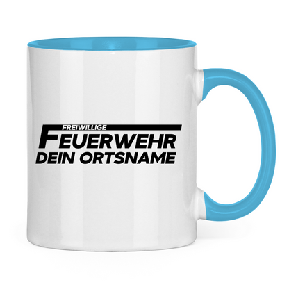 Tasse zweifarbig - Freiwillige Feuerwehr (Personalisierbar)