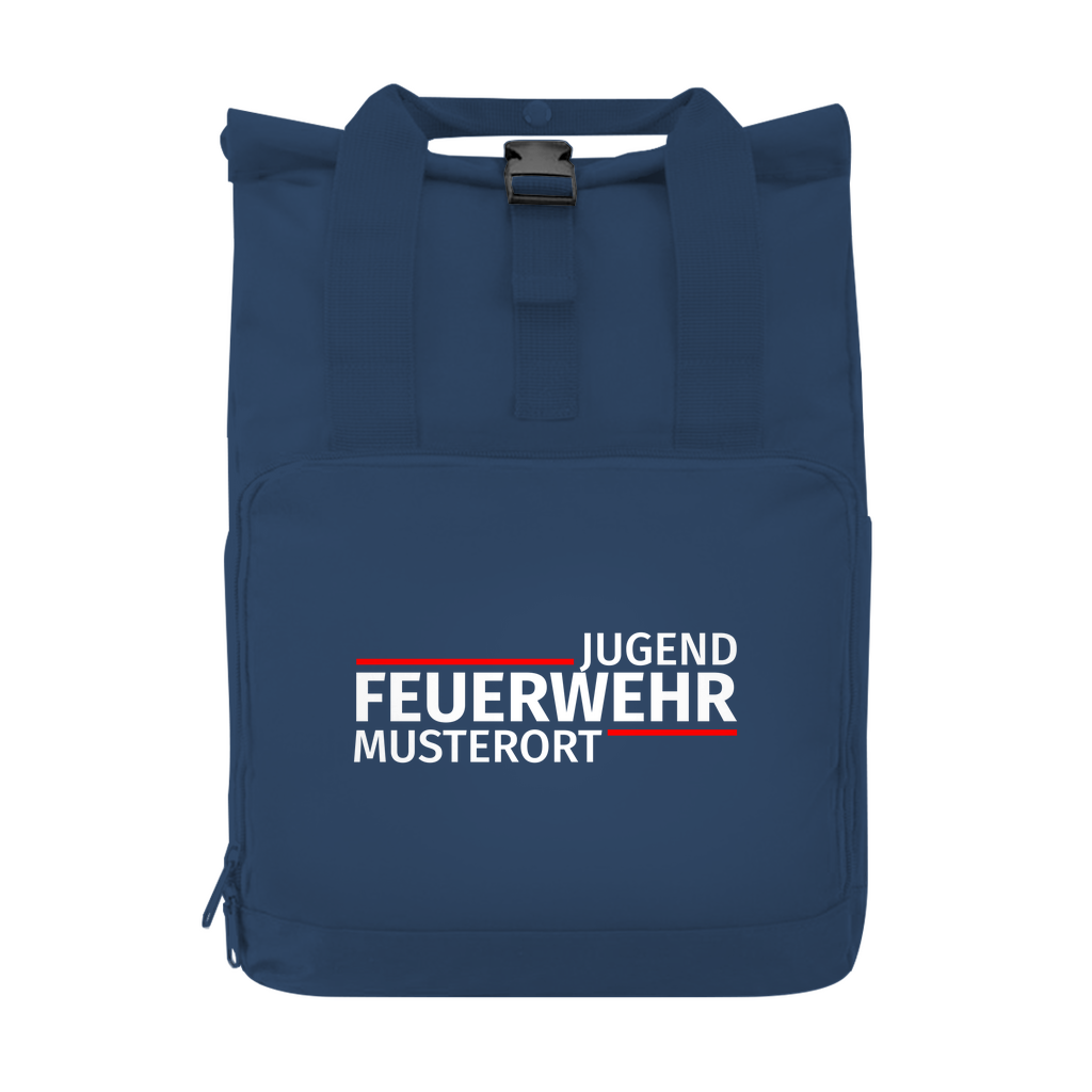 Rucksack mit Seitentasche - Modern Jugendfeuerwehr [Personalisierbar]