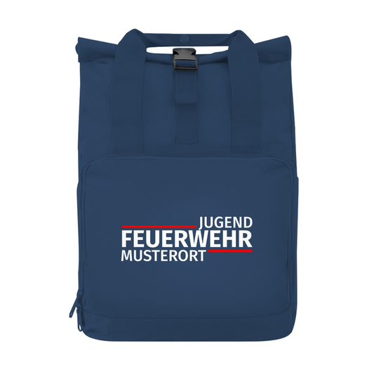 Rucksack mit Seitentasche - Modern Jugendfeuerwehr [Personalisierbar]