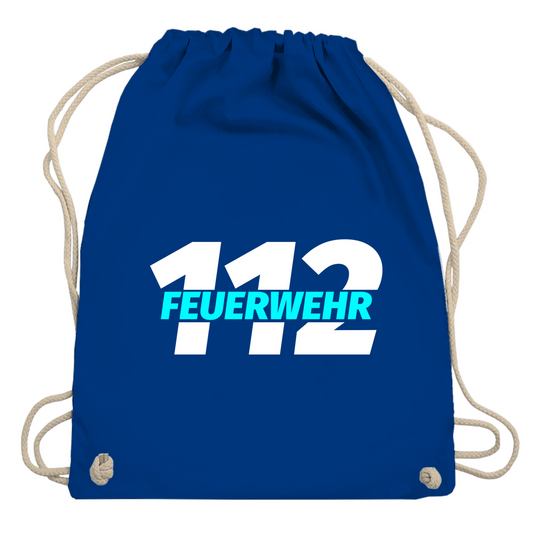 Turnbeutel - 112 Feuerwehr Blau