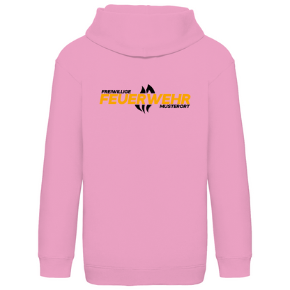 Kinder Hoodie - Flamme Freiwillige Feuerwehr Gelb [Personalisierbar]