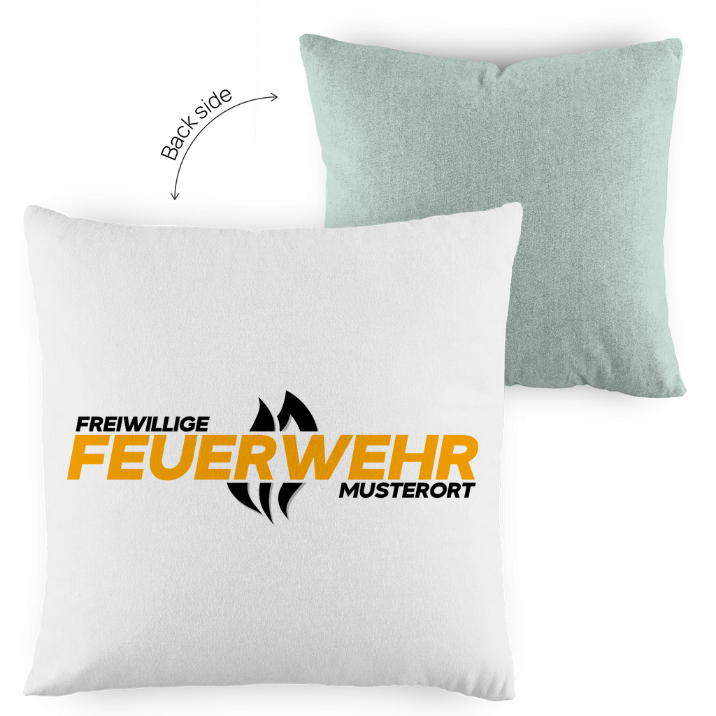 Kopfkissen zweifarbig - Flamme Freiwillige Feuerwehr Gelb [Personalisierbar]