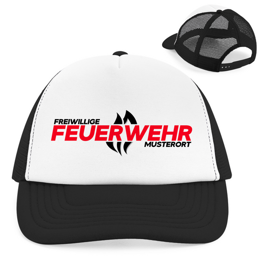 Retro Trucker Cap - Flamme Freiwillige Feuerwehr Rot [Personalisierbar]