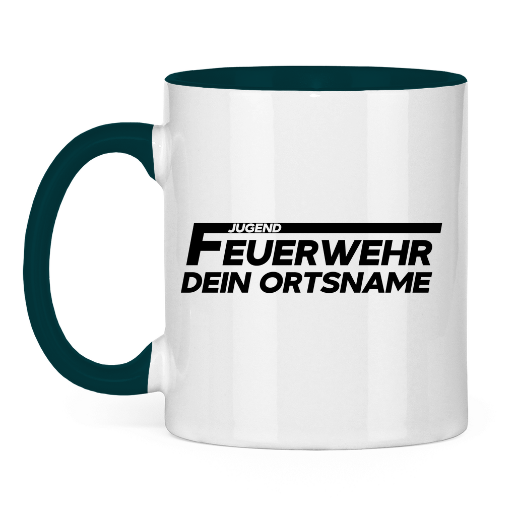 Tasse zweifarbig - Jugendfeuerwehr (Personalisierbar)