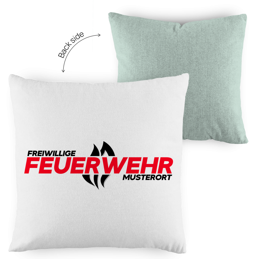 Kopfkissen zweifarbig - Flamme Freiwillige Feuerwehr Rot [Personalisierbar]