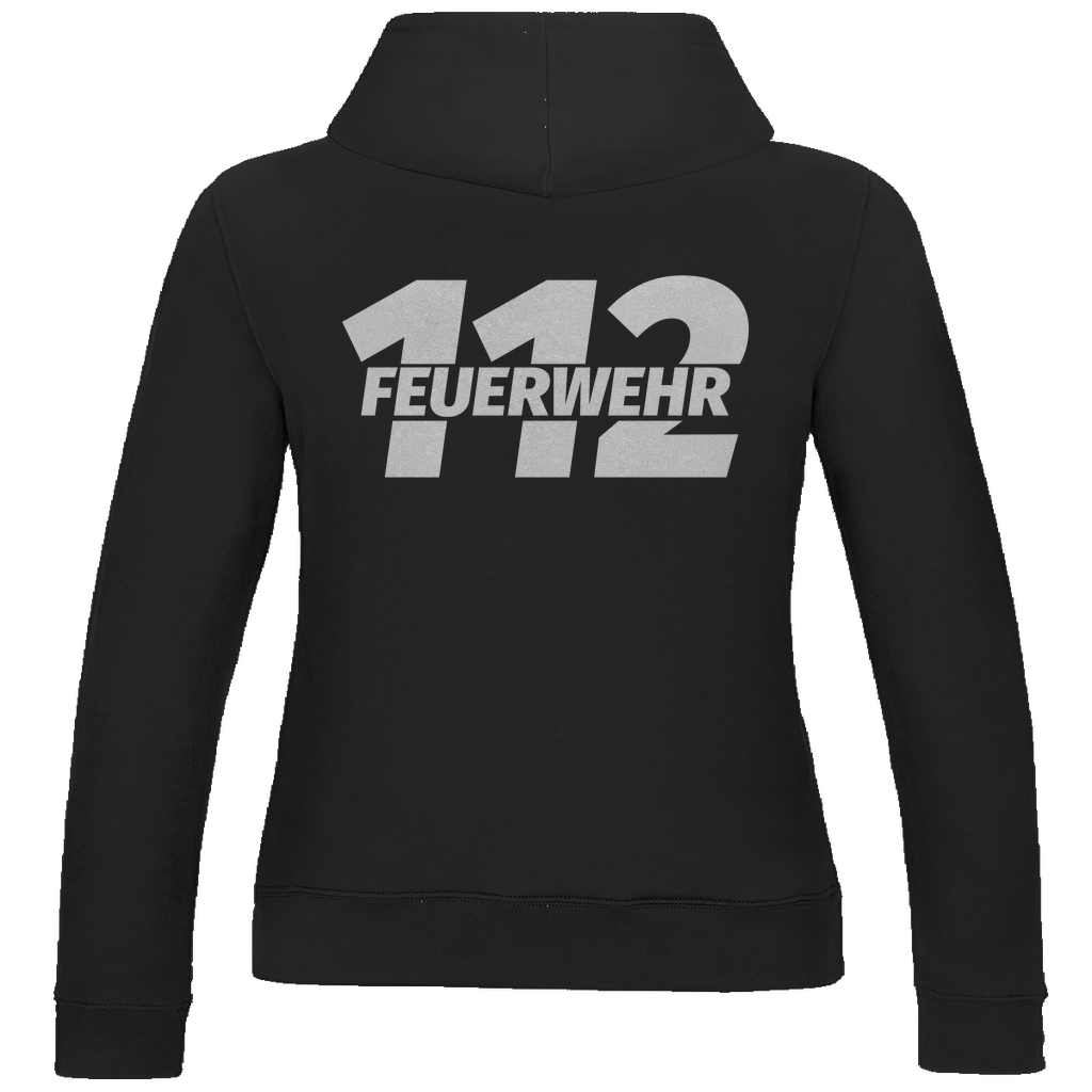 Damen Hoodie - 112 Feuerwehr Weiß