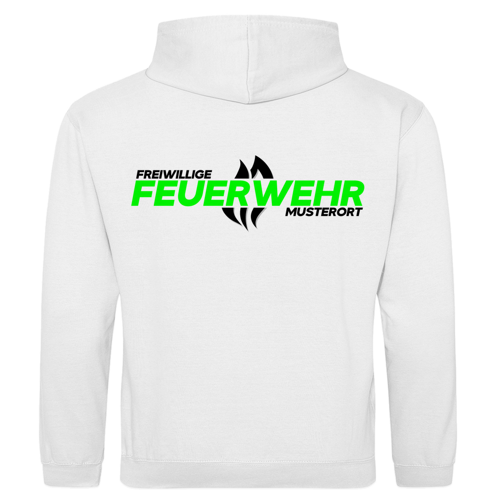 Herren Hoodie - Flamme Freiwillige Feuerwehr Grün [Personalisierbar]