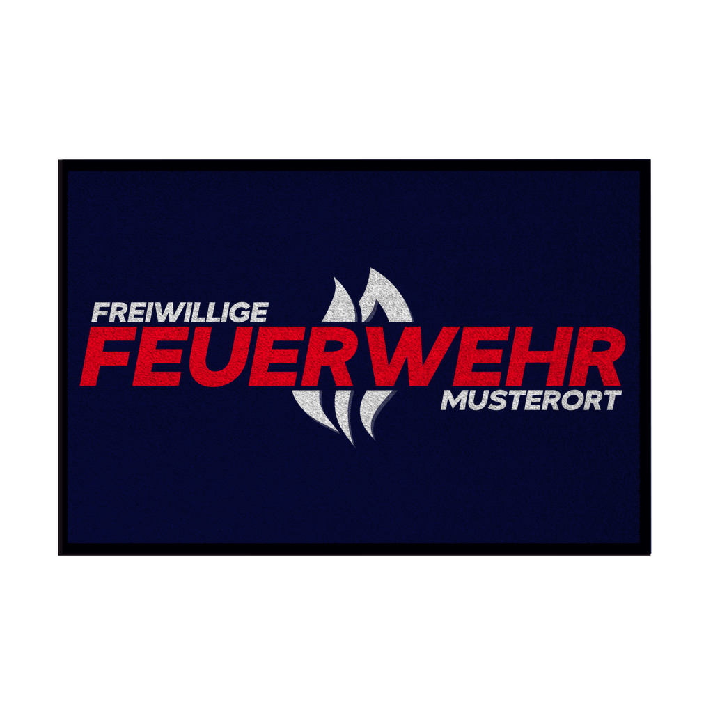 Fußmatte - Flamme Freiwillige Feuerwehr Rot [Personalisierbar]