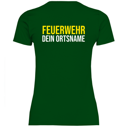 Damen T-Shirt - Feuerwehr Schriftzug (Personalisierbar)