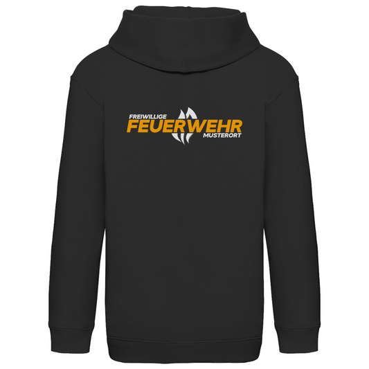 Kinder Hoodie - Flamme Freiwillige Feuerwehr Gelb [Personalisierbar]