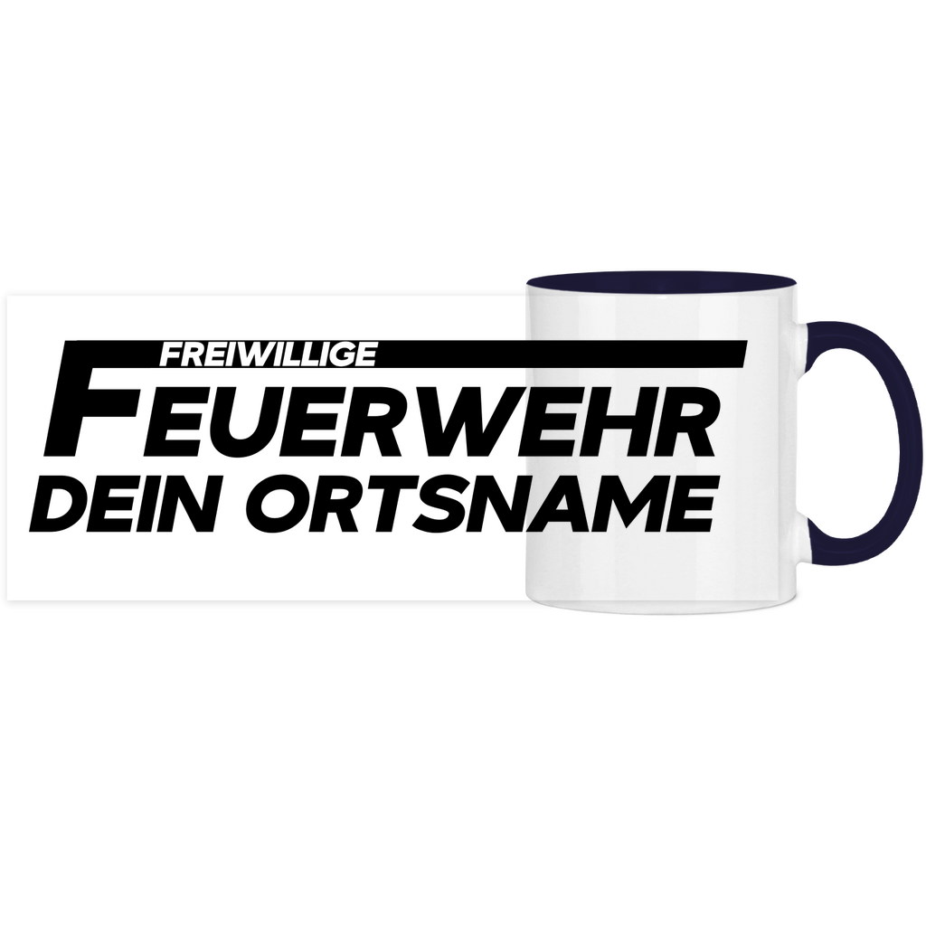 Panorama Tasse zweifarbig - Freiwillige Feuerwehr [Personalisierbar]