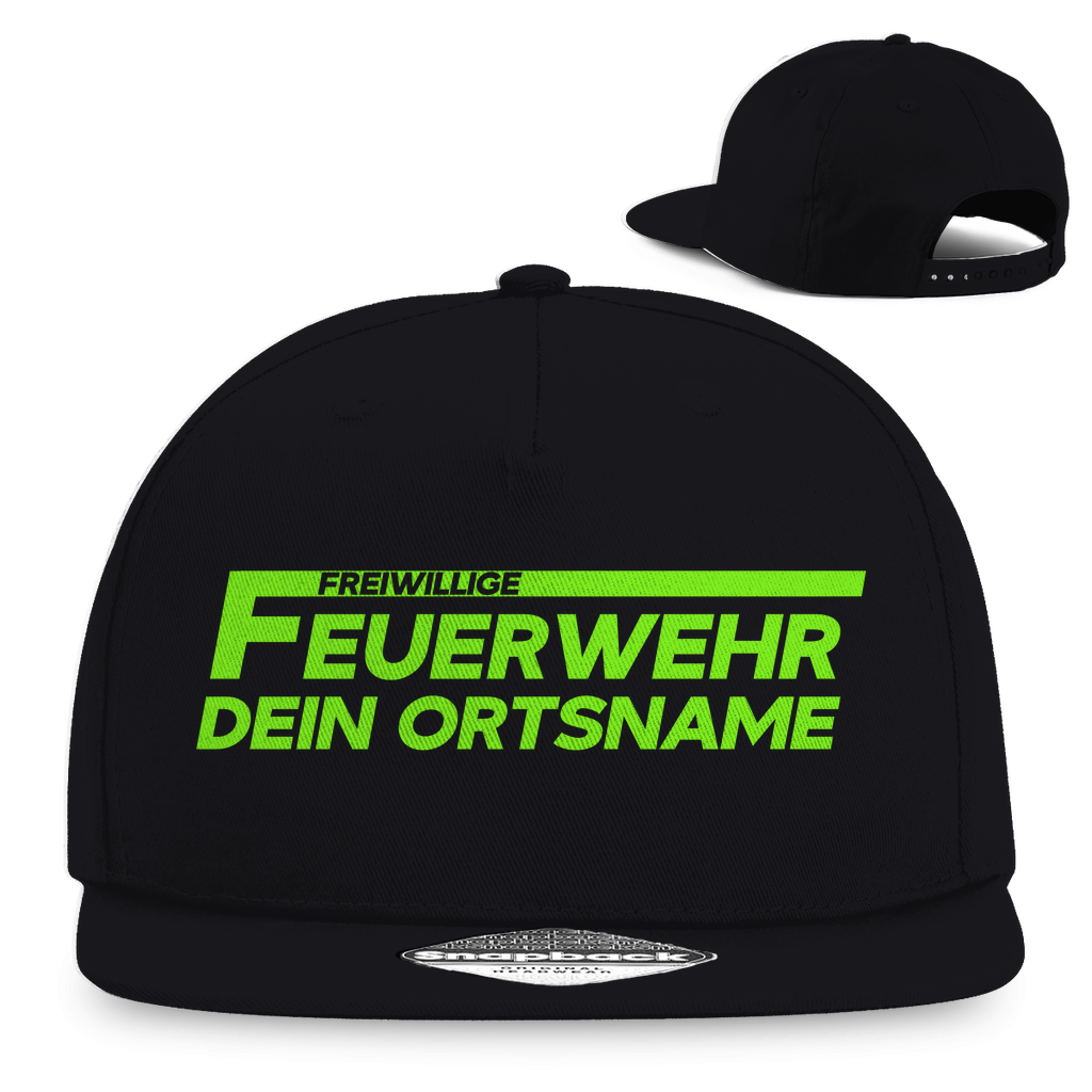 Snapback Rapper Cap - Freiwillige Feuerwehr Grün [Personalisierbar]