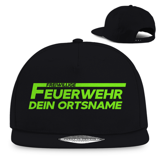 Snapback Rapper Cap - Freiwillige Feuerwehr Grün [Personalisierbar]