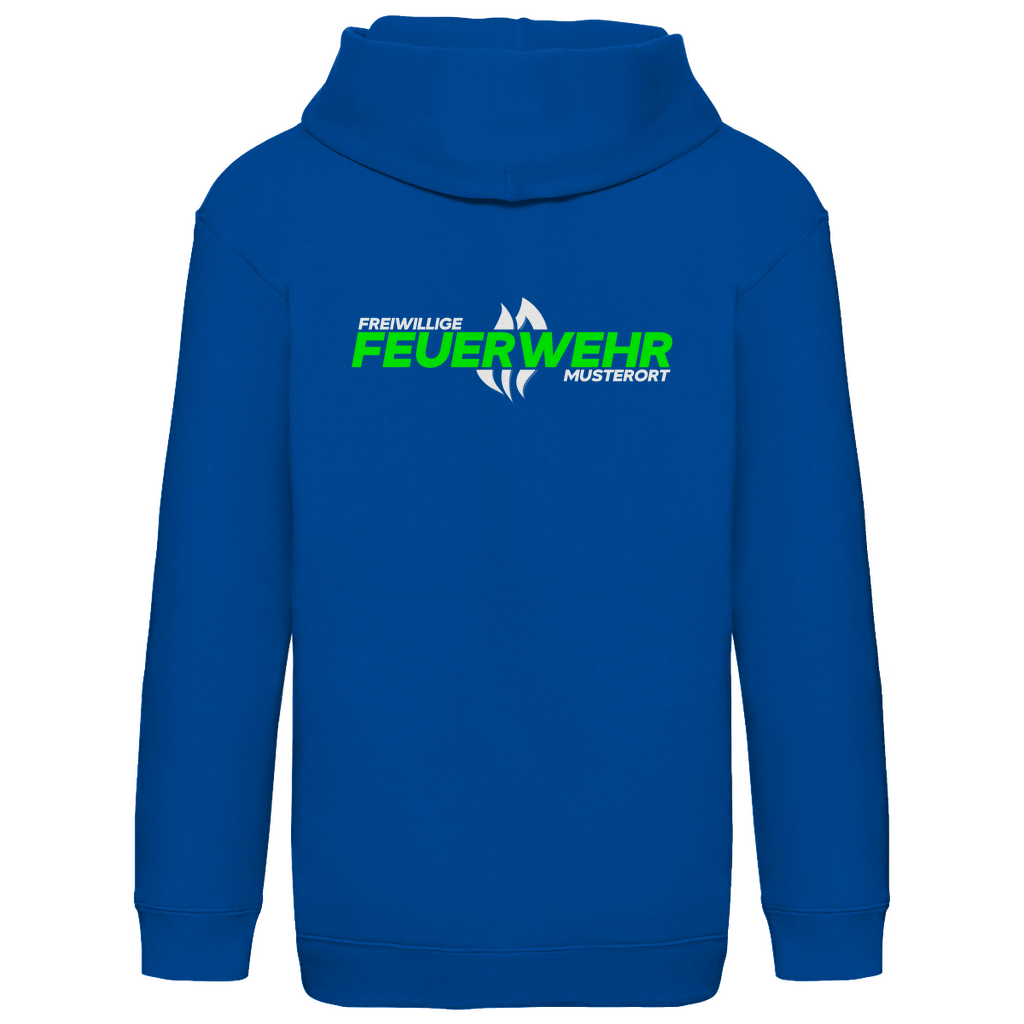 Kinder Hoodie - Flamme Freiwillige Feuerwehr Grün [Personalisierbar]