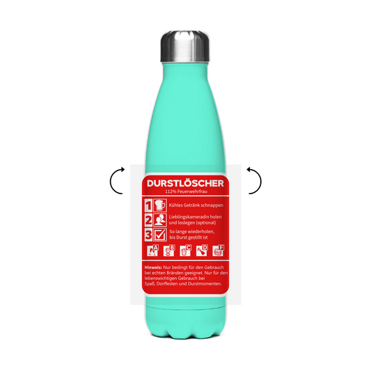 Edelstahl-Thermoflasche - Durstlöscher Feuerwehrfrau
