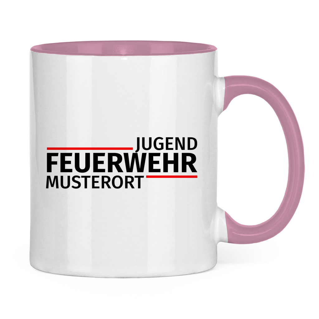 Tasse zweifarbig - Modern Jugendfeuerwehr [Personalisierbar]