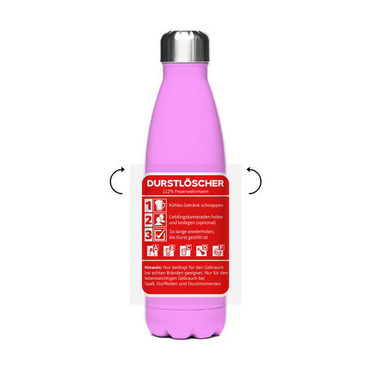 Edelstahl-Thermoflasche - Durstlöscher Feuerwehrmann