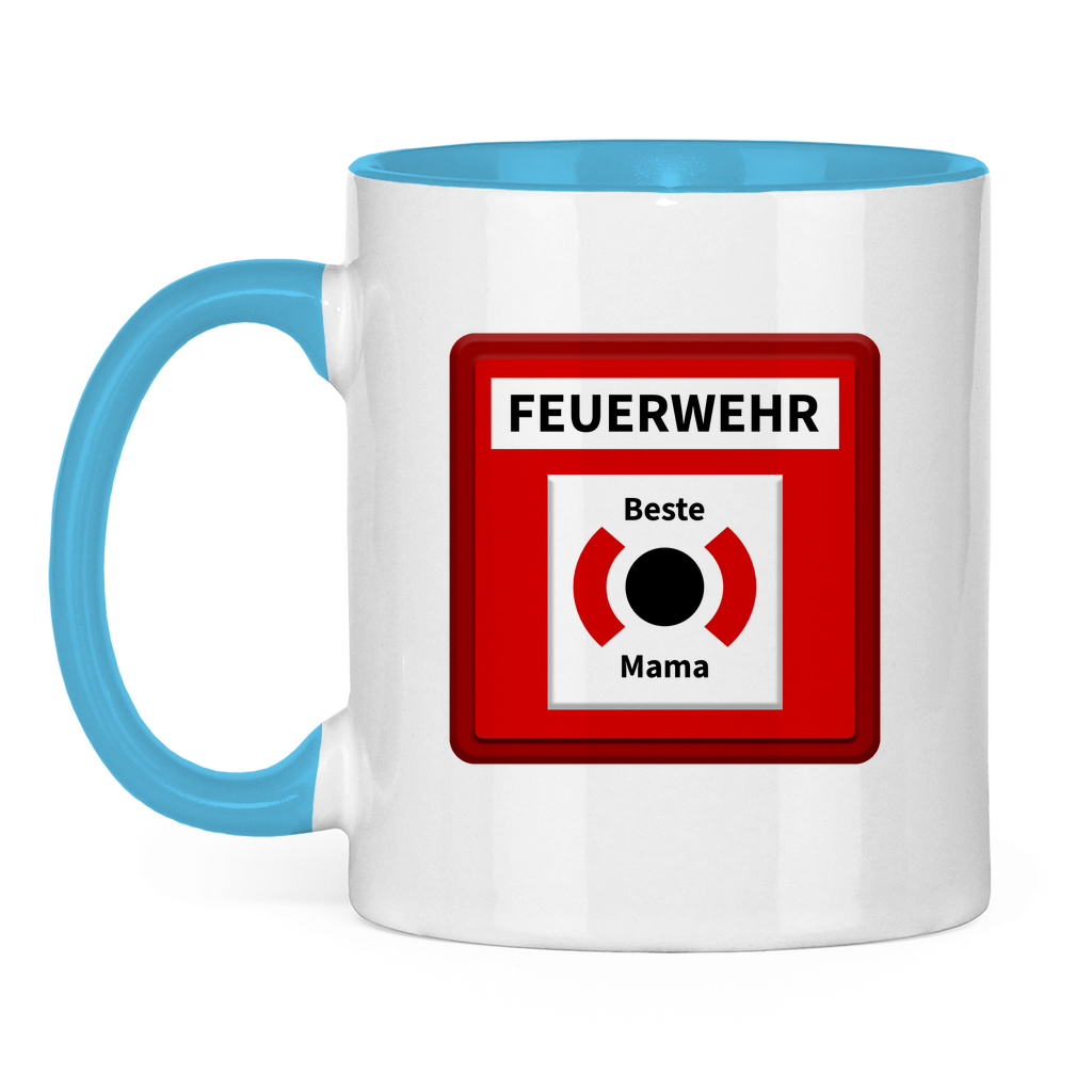 Tasse zweifarbig - Brandmelder Beste Mama
