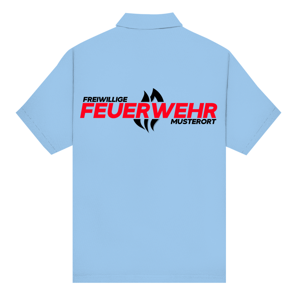 Unisex Poloshirt - Flamme Freiwillige Feuerwehr Rot (Personalisierbar)