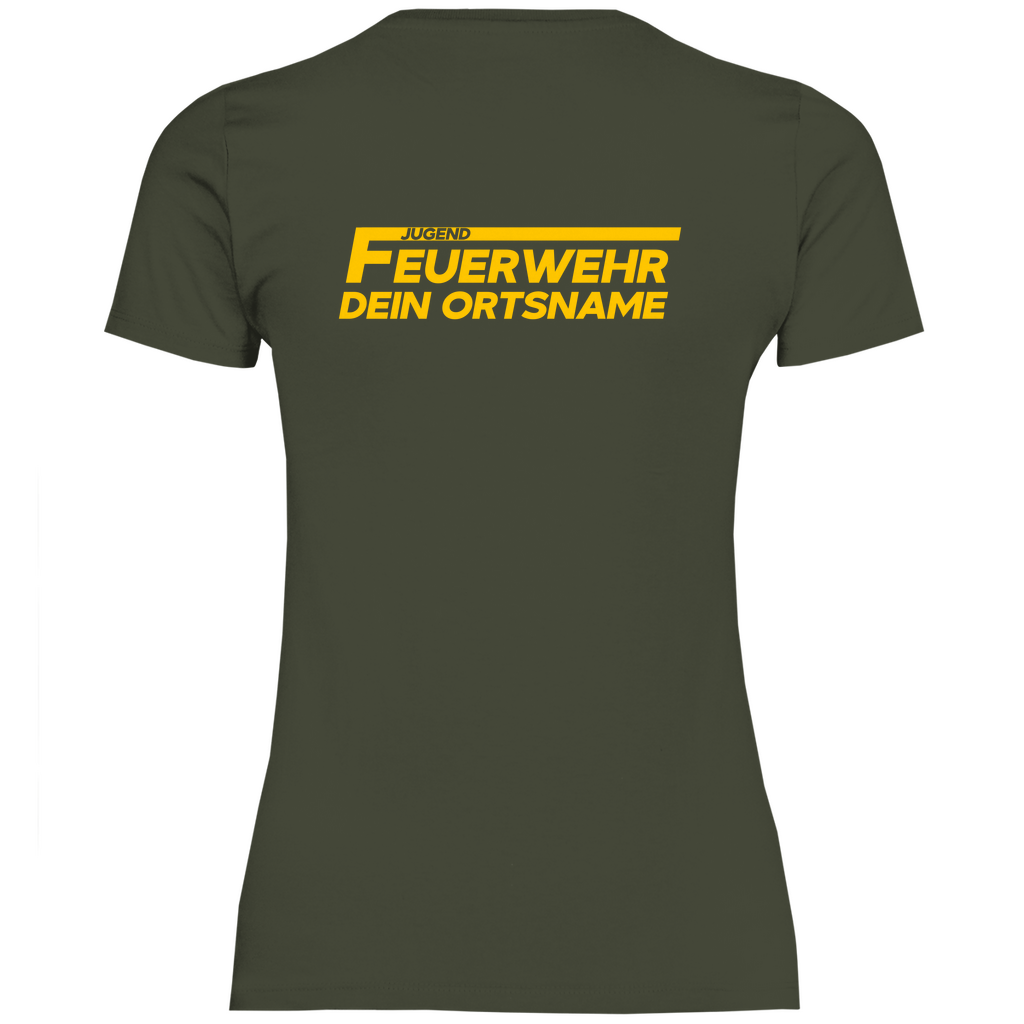 Damen T-Shirt - Jugendfeuerwehr Gelb [Personalisierbar]