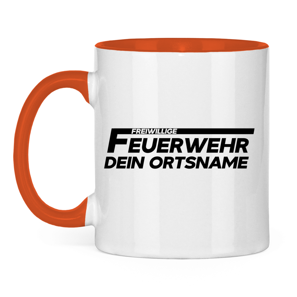 Tasse zweifarbig - Freiwillige Feuerwehr (Personalisierbar)
