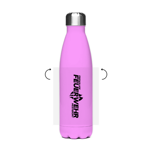 Edelstahl-Thermoflasche - Flamme Freiwillige Feuerwehr Schwarz [Personalisierbar]