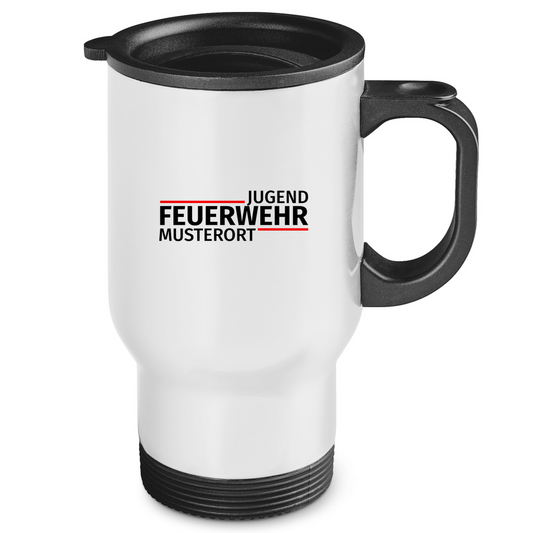 Edelstahl-Thermobecher - Modern Jugendfeuerwehr [Personalisierbar]