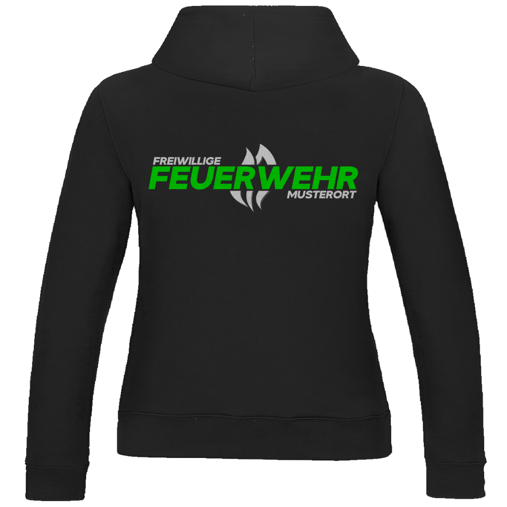 Damen Hoodie - Flamme Freiwillige Feuerwehr Grün [Personalisierbar]