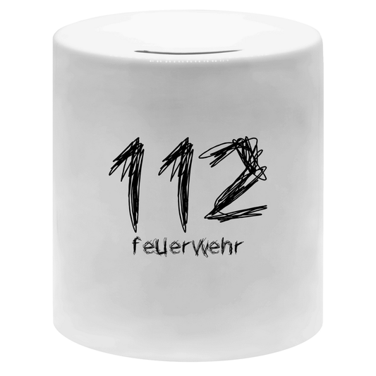 Money box - 112 Feuerwehr Gekritzel